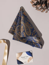 Navy & Gold Paisley Performance Silk™ Pocket Square