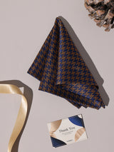 Navy & Orange Houndstooth Performance Silk™ Pocket Square
