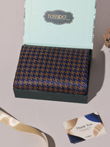 Navy & Orange Houndstooth Performance Silk™ Pocket Square