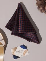 Maroon & Navy Houndstooth Performance Silk™ Pocket Square
