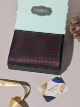 Maroon & Navy Houndstooth Performance Silk™ Pocket Square