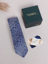 Blue & White Paisley Skinny Necktie