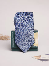 Blue & White Paisley Skinny Necktie