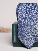 Blue & White Paisley Skinny Necktie