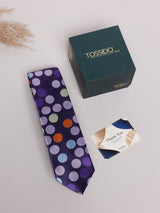 Purple Multicolor Polka Skinny Necktie