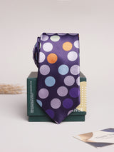 Purple Multicolor Polka Skinny Necktie