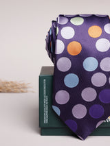 Purple Multicolor Polka Skinny Necktie