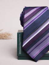 Purple & Navy Stripe Skinny Necktie
