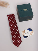 Maroon Polka Skinny Necktie