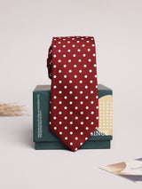 Maroon Polka Skinny Necktie
