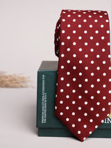 Maroon Polka Skinny Necktie
