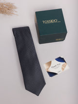 Black & White Stripe Skinny Necktie