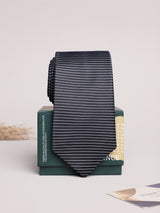 Black & White Stripe Skinny Necktie