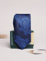 Navy & Royal Blue Paisley Skinny Necktie