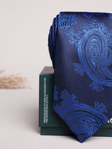 Navy & Royal Blue Paisley Skinny Necktie