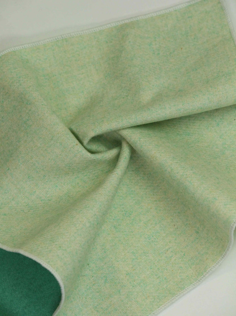 Green Solid Wool Pocket Square