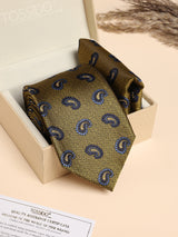Olive Paisley Performance Silk™ Necktie & Pocket Square Gift Set