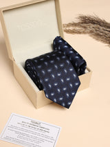 Navy Mini Paisley Performance Silk™ Necktie & Pocket Square Gift Set