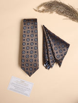 Grey Medallion Performance Silk™ Necktie & Pocket Square Gift Set