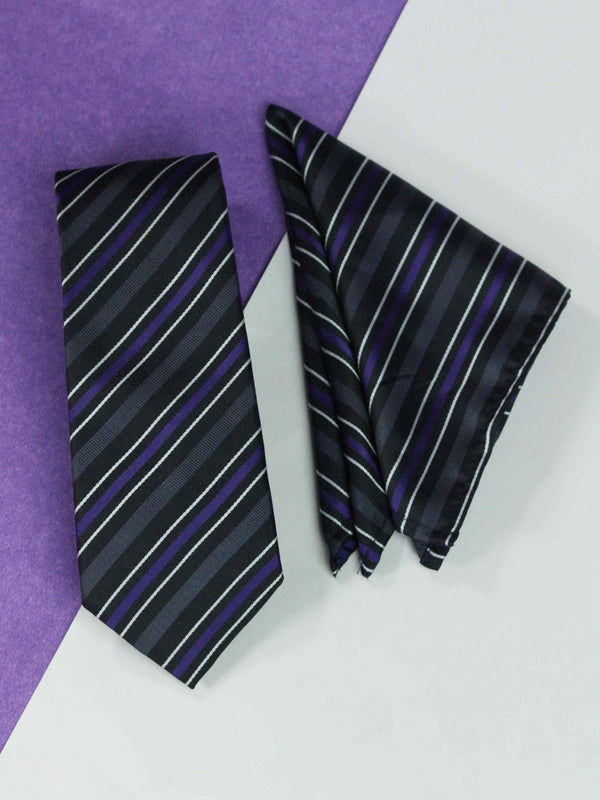 Multicolor Stripe Necktie & Pocket Square Giftset