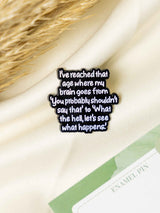 Adulting Typography Enamel Pin - TOSSIDO
