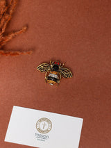 Amber Crystal Bee Brooch - TOSSIDO