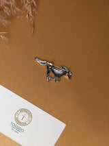 Antique Silver Galloping Horse Brooch - TOSSIDO