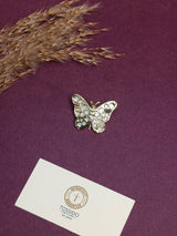 Aqua Shell Butterfly Pearl Brooch