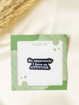Attitude Typography Enamel Pin - TOSSIDO