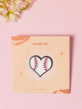 Baseball Heart Enamel Pin - TOSSIDO