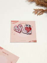 Be Kind Heart & Heart Hug Enamel Pin Set of 2 - TOSSIDO
