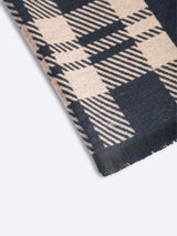 Beige & Black Check Muffler - TOSSIDO