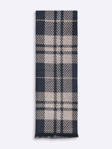 Beige & Black Check Muffler - TOSSIDO