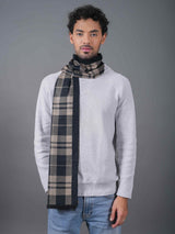 Beige & Black Check Muffler - TOSSIDO