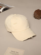 Beige Distressed Baseball Cap - TOSSIDO
