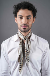 Beige Geometric Neckerchief - TOSSIDO