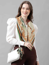 Beige Novelty Scarf & Scarf Bag Set - TOSSIDO