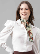 Beige Novelty Scarf & Scarf Bag Set - TOSSIDO