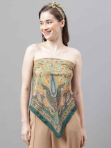 Beige Paisley Scarf & Scarf Bag Set - TOSSIDO