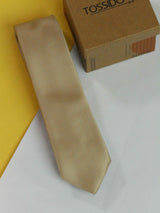 Beige Skinny Necktie - TOSSIDO