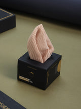 Beige Solid Knitted Pocket Square - TOSSIDO