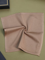 Beige Solid Knitted Pocket Square - TOSSIDO