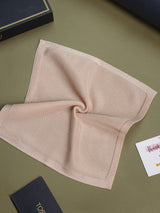 Beige Solid Knitted Pocket Square - TOSSIDO