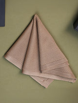 Beige Solid Knitted Pocket Square - TOSSIDO