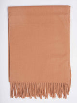 Beige Solid Woolen Muffler - TOSSIDO