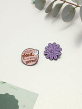 Believe in Ghosts & You Deserve Flower Enamel Pin Set of 2 - TOSSIDO