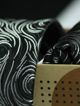 Black Abstract Necktie & Pocket Square Giftset - TOSSIDO