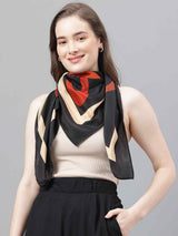 Black Abstract Scarf & Scarf Bag Set - TOSSIDO