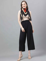 Black Abstract Scarf & Scarf Bag Set - TOSSIDO