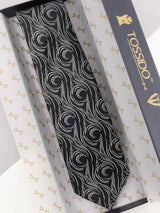 Black Abstract Woven Necktie - TOSSIDO